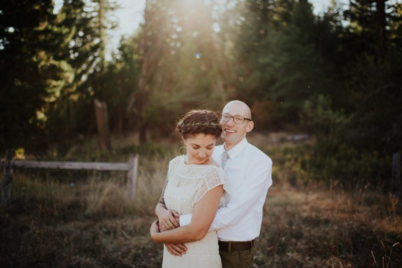 sunset wedding couple at outdoor wedding venue Willow Whitt Ranch