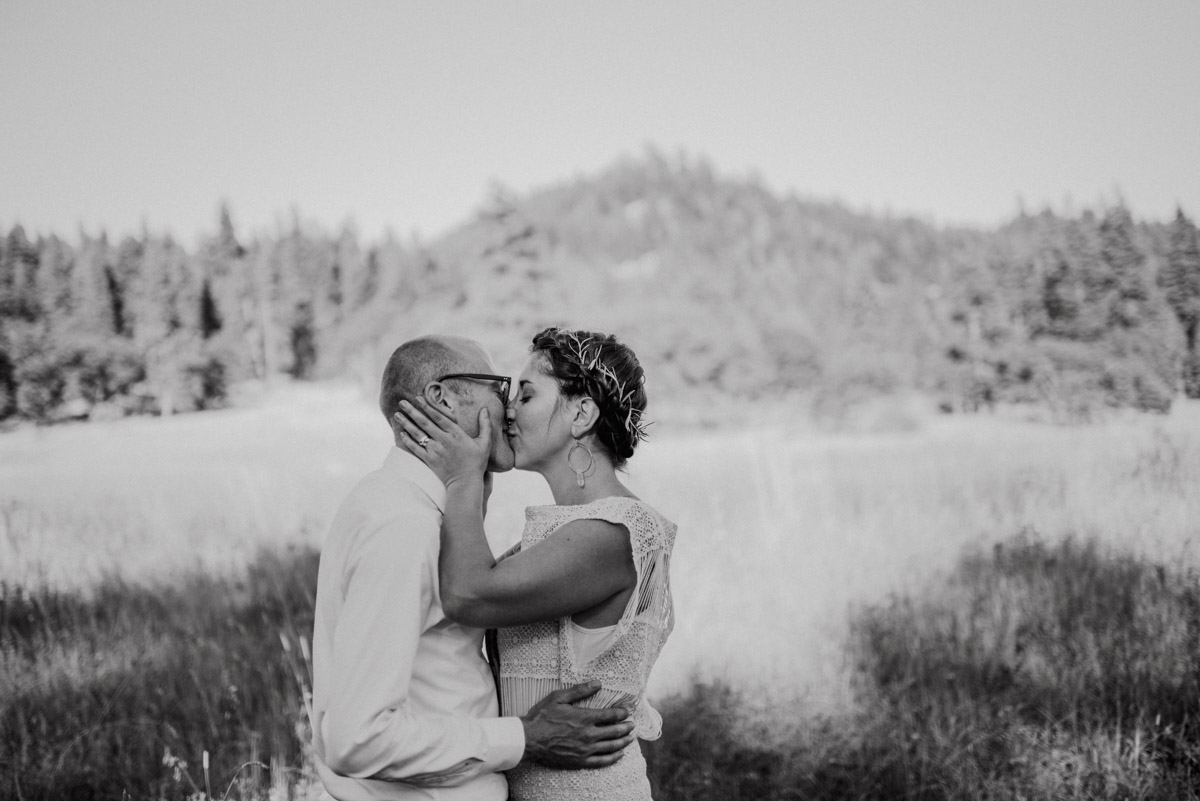 Bride and Groom Kissing