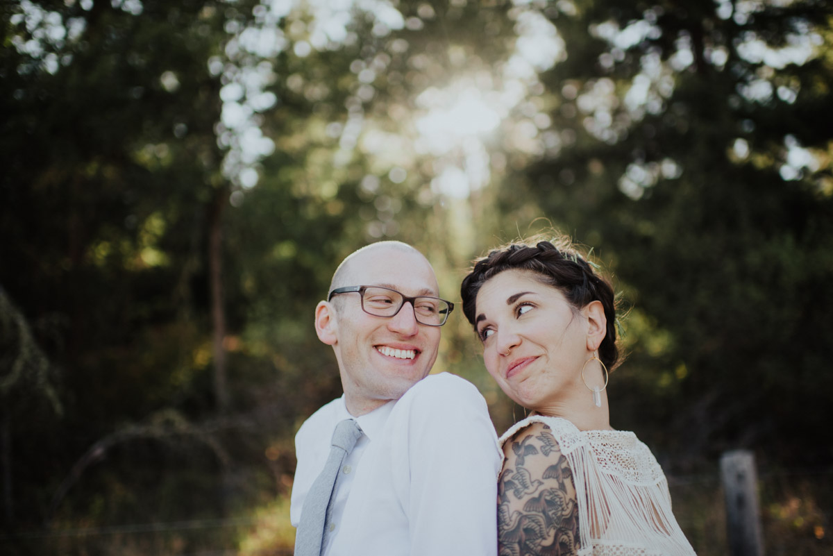 Bride and Groom at Sunset