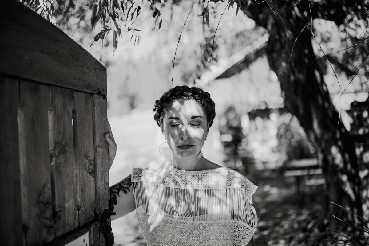 Black and White Bride Portrait