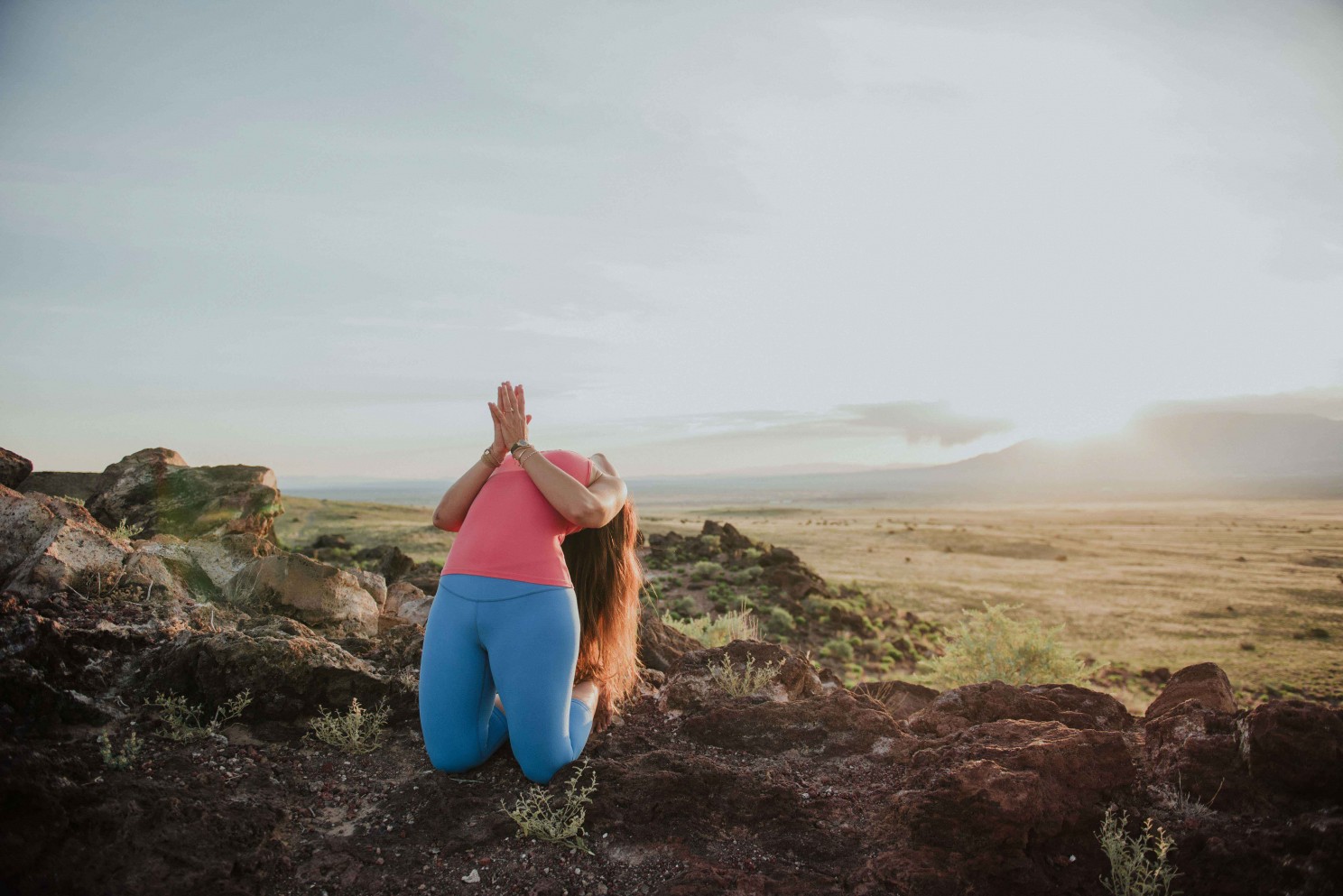 Yoga Pose at sunset