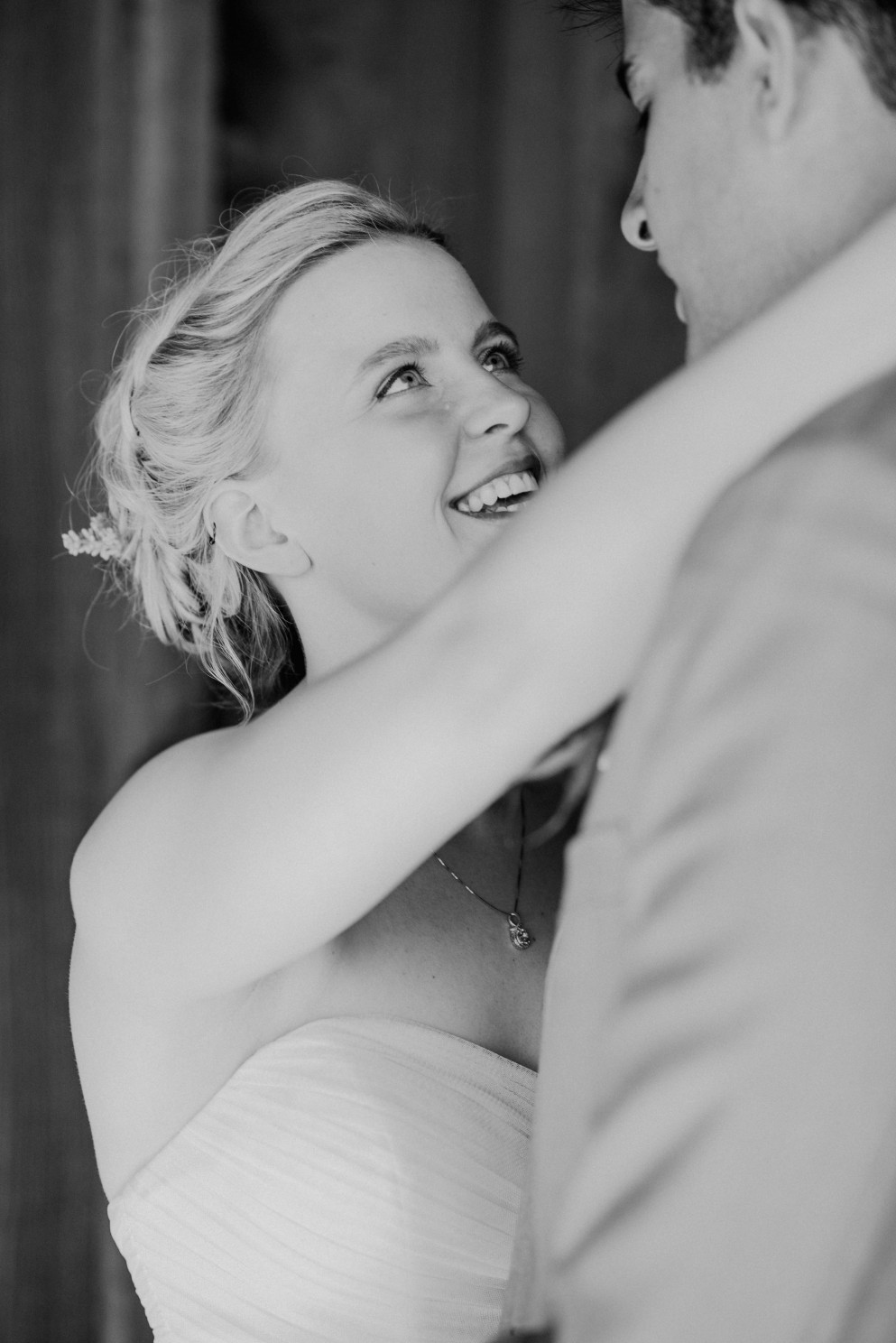 Bride Smiling to Groom