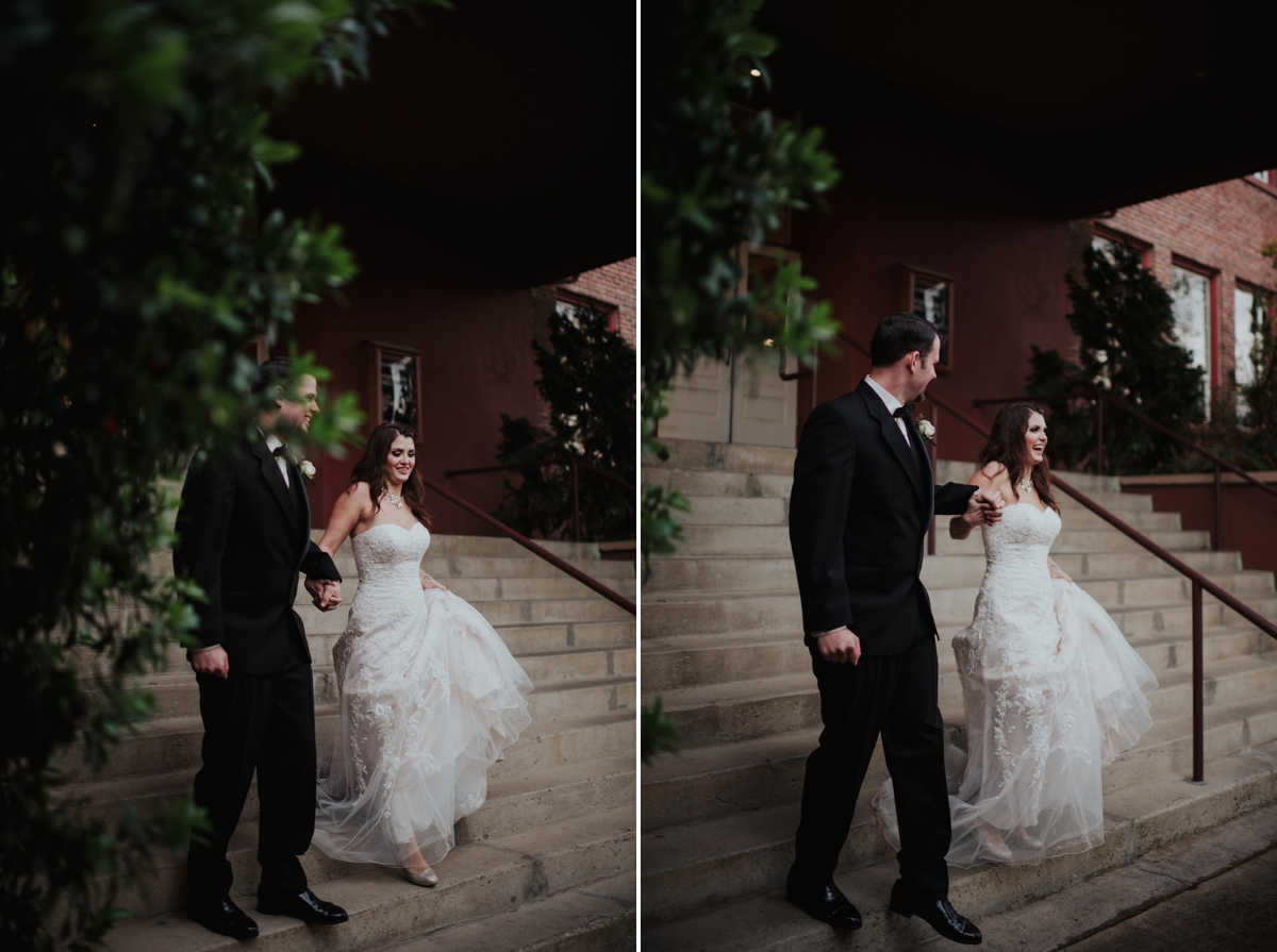 Urban Bride and Groom Walking 