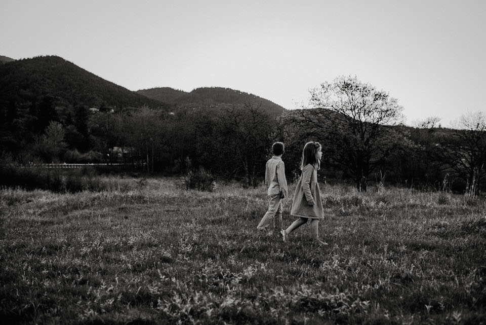 Children playing in a field